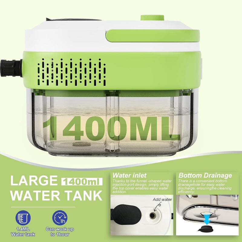Wolfbella Steam Cleaner,15s Heat-Up,1.4L Tank,Steamer for Cleaning with 10 pcs Accessories,Multi-2500W High Temperature and Pressure handheld steamer,Steam Clea (1-Green) - Image 3